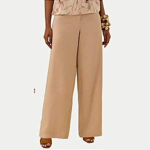 CALÇA LUNENDER ALFAIATARIA WIDE LEG BEGE FEMININO ADULTO
