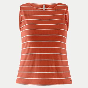 BLUSA LUNENDER REGATA MISTO LISTRADA LARANJA FEMININO ADULTO
