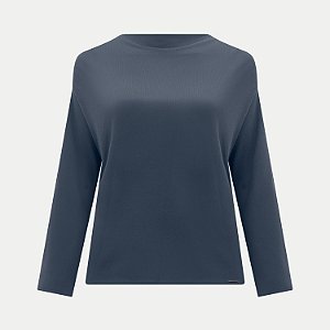 BLUSA LUNENDER MANGA LONGA MAIS MULHER MALHA AZUL FEMININO ADULTO