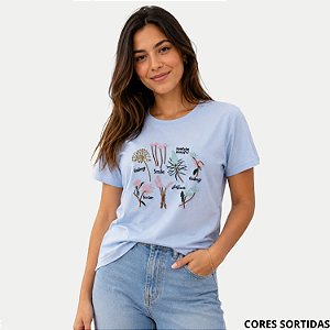 BLUSA AT SP J DRESS MANGA CURTA TSHIRT ALGODÃO BORDADA FEMININO ADULTO (CORES SORTIDAS) 312165-P