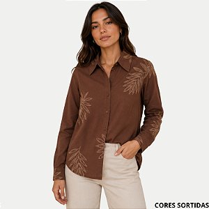 CAMISETE AT SP LOVERLY MANGA LONGA SLIM ALGODÃO BORDADA FEMININO ADULTO (CORES SORTIDAS) 312321-P