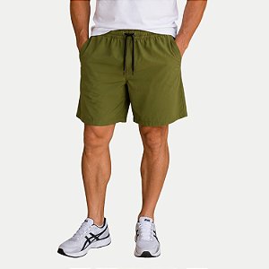 SHORT TSUNAMI POLIESTER E ELASTANO FITNESS VERDE MILITAR MASCULINO ADULTO