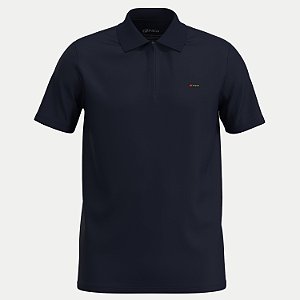 POLO FICO MANGA CURTA COMFORT ALGODÃO LISA AZUL MARINHO MASCULINO ADULTO