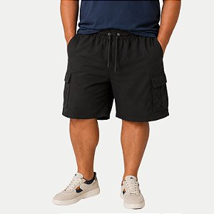 BERMUDA TSUNAMI POLIESTER E ELASTANO CARGO PRETO MASCULINO ADULTO