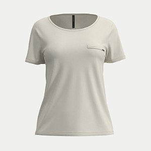 BLUSA LUNENDER MANGA CURTA VISCOLYCRA OFFWHITE FEMININO ADULTO