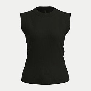 BLUSA LUNENDER REGATA MALHA CANELADA PRETO FEMININO ADULTO