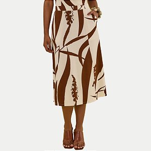 SAIA LUNENDER MALHA MIDI ESTAMPADA MARROM FEMININO ADULTO