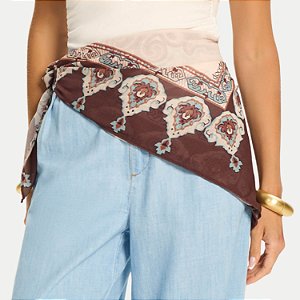 LENCO DOCE TRAMA POLIESTER ESTAMPADO CAFÉ FEMININO ADULTO