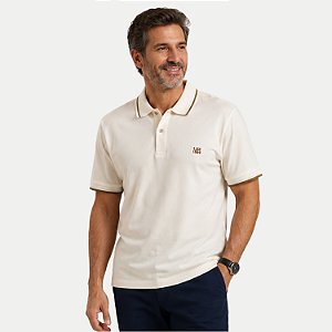 POLO LEE MANGA CURTA SLIM PIQUET BEGE MASCULINO ADULTO