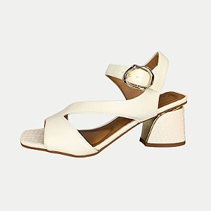 SANDALIA COMFORT FLEX SALTO ALTO ACTIVE OFFWHITE FEMININO ADULTO