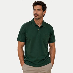 POLO WAYNA MANGA CURTA COMFORT LISA COM BOLSO MISTAO VERDE MASCULINO ADULTO