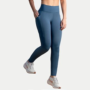 CALÇA MAR E FLOR POLIAMIDA LEGGING COM BOLSO AZUL FEMININO ADULTO