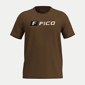 CAMISETA FICO MANGA CURTA COMFORT ALGODÃO SILKADA MARROM MASCULINO ADULTO