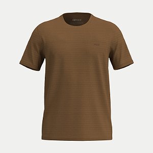 CAMISETA FICO MANGA CURTA COMFORT ALGODÃO MARROM MASCULINO ADULTO