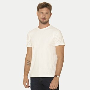 CAMISETA PITT MANGA CURTA SLIM ALGODÃO MAQUINETADO OFFWHITE MASCULINO ADULTO