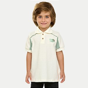 POLO ANGERO MANGA CURTA COMFORT MALHA PEROLA OFFWHITE MASCULINO INFANTIL