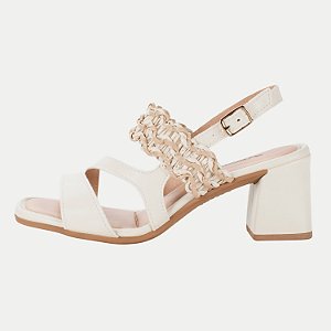 SANDALIA MISSISSIPI SALTO ALTO ACTIVE CREME FEMININO ADULTO