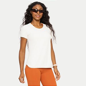 BLUSA DI PAULA MANGA CURTA POLIAMIDA FITNESS OFFWHITE FEMININO ADULTO
