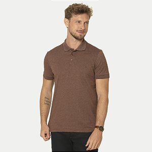 POLO PITT MANGA CURTA SLIM MALHA MAQUINETADA BEGE MASCULINO ADULTO
