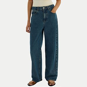 CALÇA HERING JEANS MÉDIO BRUTO WIDE LEG FEMININO ADULTO