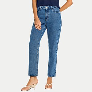 CALÇA DOCE TRAMA JEANS MÉDIO COM ELASTANO MOM FEMININO ADULTO