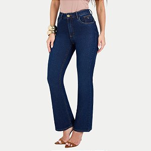 CALÇA MAX DENIM JEANS ESCURO COM ELASTANO BOOTCUT FEMININO ADULTO