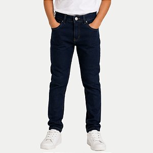 CALÇA NACIONAL JEANS JEANS ESCURO COM ELASTANO SLIM MASCULINO INFANTIL