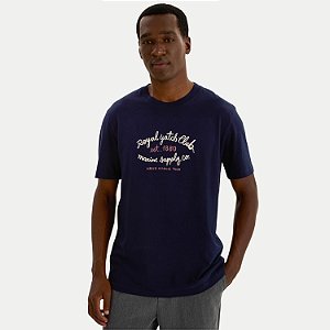 CAMISETA HERING MANGA CURTA COMFORT ALGODÃO SILKADA AZUL MARINHO MASCULINO ADULTO
