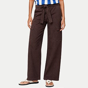 CALÇA HERING VISCOSE E POLIESTER CARGO MARROM FEMININO ADULTO