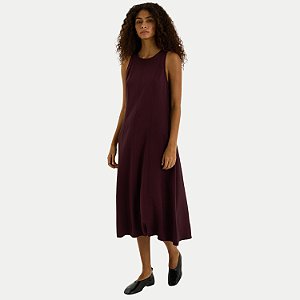 VESTIDO HERING REGATA POLIESTER MARROM FEMININO ADULTO