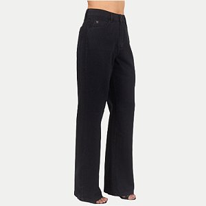 CALÇA SHOT JEANS BRUTO WIDE LEG PRETO FEMININO ADULTO