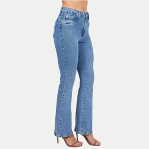 CALÇA SHOT JEANS MÉDIO COM ELASTANO BOOTCUT FEMININO ADULTO