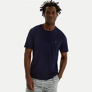 CAMISETA HERING MANGA CURTA COMFORT WORD LISA AZUL MARINHO MASCULINO ADULTO