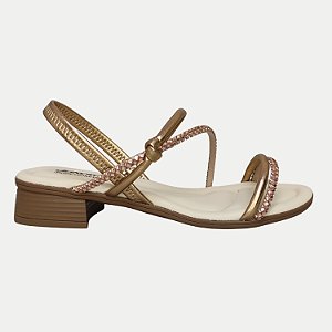 SANDALIA DAKOTA SALTO BAIXO ACTIVE DOURADO FEMININO ADULTO