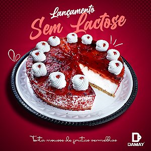 Torta Mousse de Frutas Vermelhas - Sem Lactose