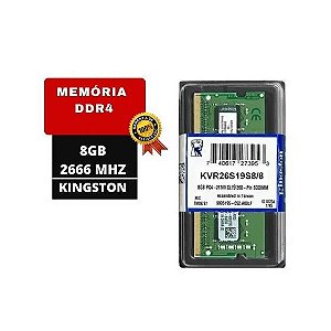 Memória RAM DDR4 8GB 2666Mhz Kingston para Notebook