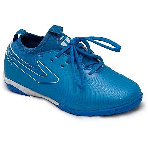 Chuteira Topper Society Velocity Ext II Infantil Azul Unissex