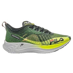 Tênis Fila Racer Carbon Tri Lima/Preto/Coral Masculino