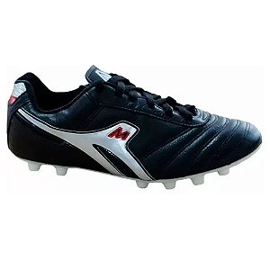 Chuteira Mathaus Campo Premium Preto/Prata Masculino