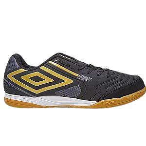 Chuteira Umbro Futsal Pro 5 Club Preto/Dourado Masculino