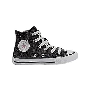 Tênis Converse Chuck Taylor All Star Side Zip Material Shine Preto Feminino