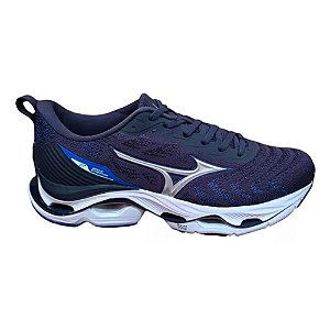 Tênis Mizuno Wave Stratos 2 Marinho/Prata Masculino