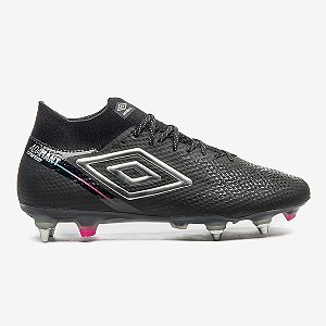 Chuteira Umbro Adamant Campo Top Speed Preto/Rosa Masculino