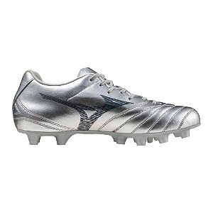 Chuteira Mizuno Monarc Neo III Select Prata/Azul Masculino
