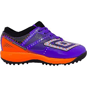 Chuteira Umbro Society Ultimate Jr Preto/Laranja Infantil
