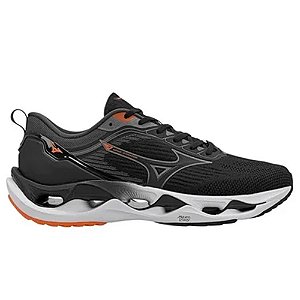 Tênis Mizuno Wave Stratos 3 Preto/Laranja Masculino