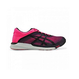 tênis asics fuzex rush hot pink black white feminino