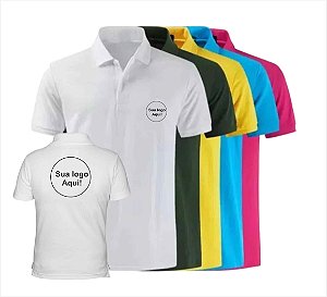 Camiseta Polo gravada Peito/Costa
