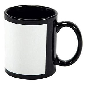 Caneca de Porcelana tarja Preta