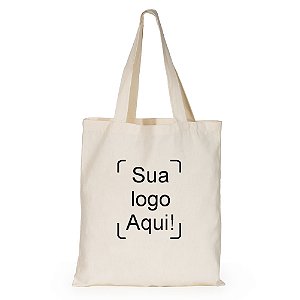 100 Sacola de Algodão Bege Personalizada